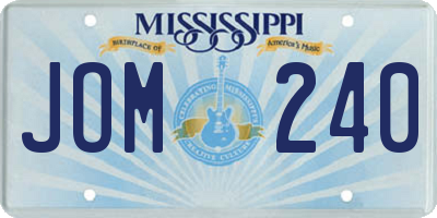 MS license plate JOM240
