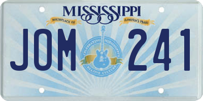 MS license plate JOM241