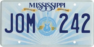 MS license plate JOM242