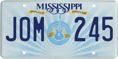 MS license plate JOM245