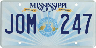 MS license plate JOM247