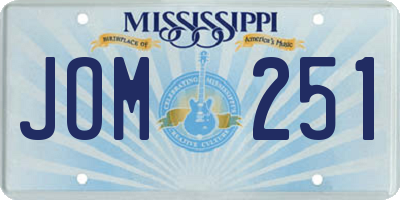 MS license plate JOM251