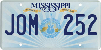 MS license plate JOM252