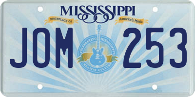 MS license plate JOM253