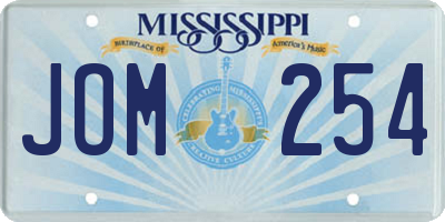 MS license plate JOM254