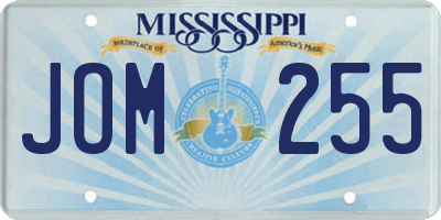 MS license plate JOM255