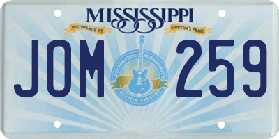 MS license plate JOM259
