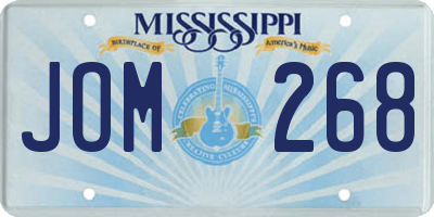 MS license plate JOM268