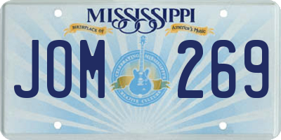 MS license plate JOM269