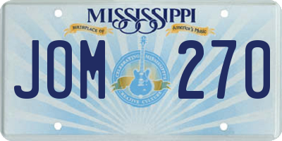 MS license plate JOM270