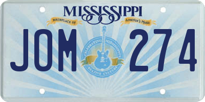 MS license plate JOM274