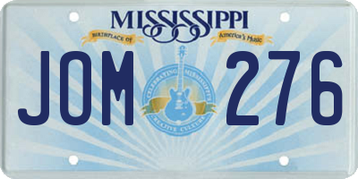 MS license plate JOM276