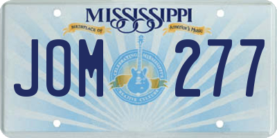 MS license plate JOM277