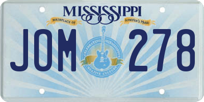 MS license plate JOM278