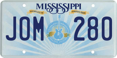 MS license plate JOM280