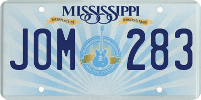 MS license plate JOM283