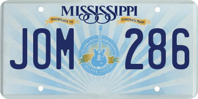 MS license plate JOM286