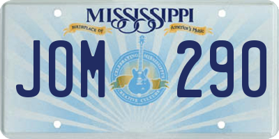 MS license plate JOM290