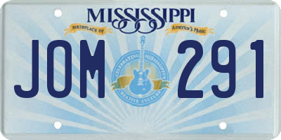 MS license plate JOM291