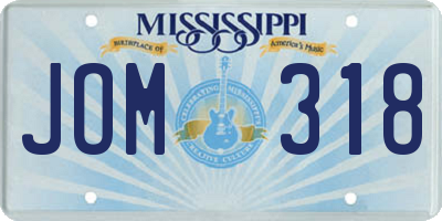 MS license plate JOM318