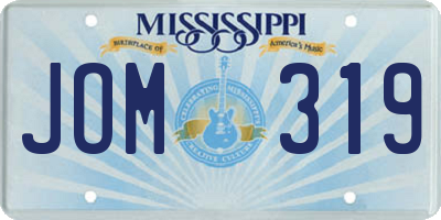 MS license plate JOM319