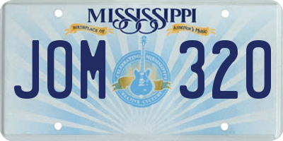 MS license plate JOM320