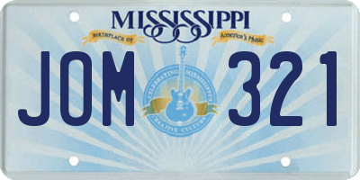 MS license plate JOM321
