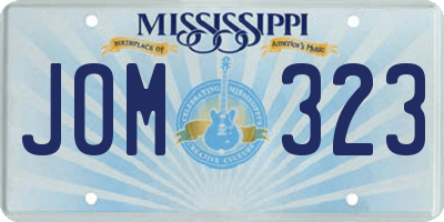 MS license plate JOM323
