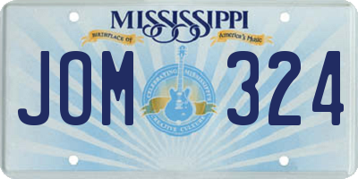 MS license plate JOM324