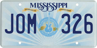 MS license plate JOM326