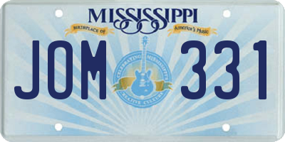 MS license plate JOM331