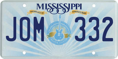 MS license plate JOM332