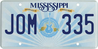 MS license plate JOM335