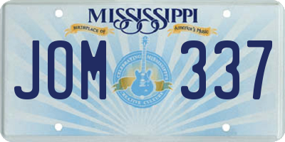 MS license plate JOM337