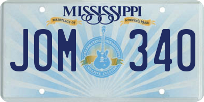 MS license plate JOM340
