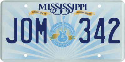 MS license plate JOM342