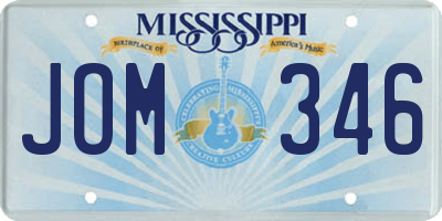MS license plate JOM346