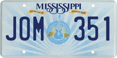 MS license plate JOM351