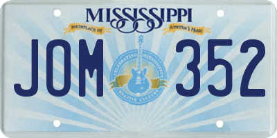 MS license plate JOM352