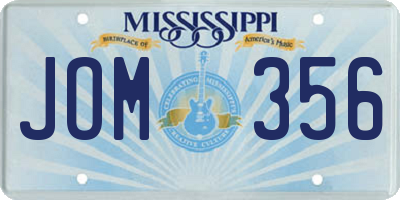 MS license plate JOM356