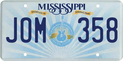 MS license plate JOM358