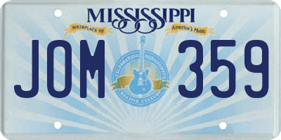 MS license plate JOM359