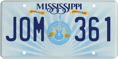 MS license plate JOM361