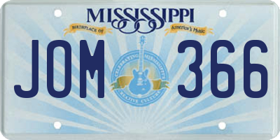 MS license plate JOM366