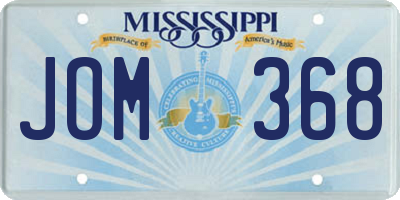 MS license plate JOM368