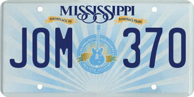 MS license plate JOM370
