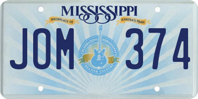 MS license plate JOM374