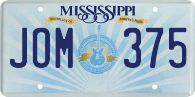 MS license plate JOM375