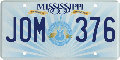 MS license plate JOM376