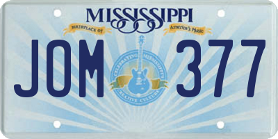 MS license plate JOM377